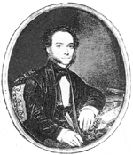 Н.В. Сушков, соученик Грибоедова по Благородному пансиону, поэт. Гравюра А. Муратова, 1852 